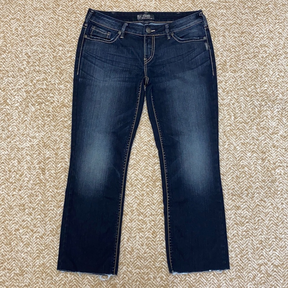 Silver Aiko Mid Rise Slim Boot Jeans sz 33x27